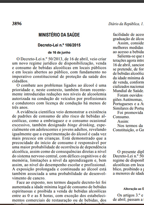 Decreto-Lei n.º 106/2015 de 16 de junho