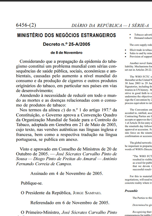 Decreto n.º 25-A/2005, de 18 de Novembro
