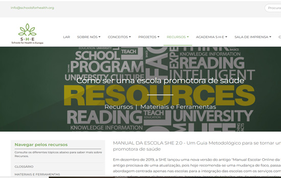 SHE - Escolas promotoras de Saúde - Manual e Ferramentas