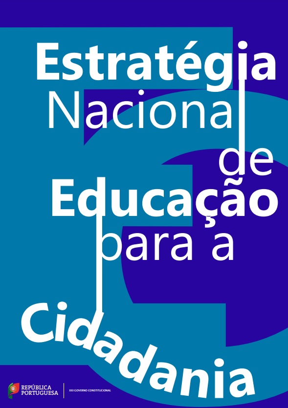 capa azul com a inscrição Estratégia Nacional de Educação para a Cidadania