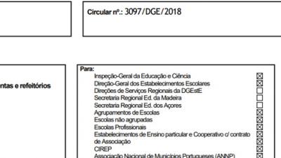 Circular n.º 3097/DGE/2018