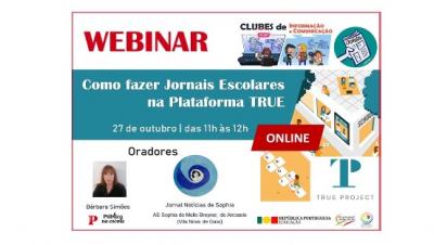 Webinar “Como fazer jornais escolares na plataforma TRUE” 