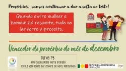 Divulgação do vencedor do provérbio de dezembro…  Continuamos a dar a volta ao texto!
